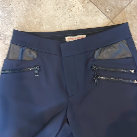 Rebecca Taylor Ava Techy Pants w/ Genuine Leather Insets size 2 - Picture 3 of 8